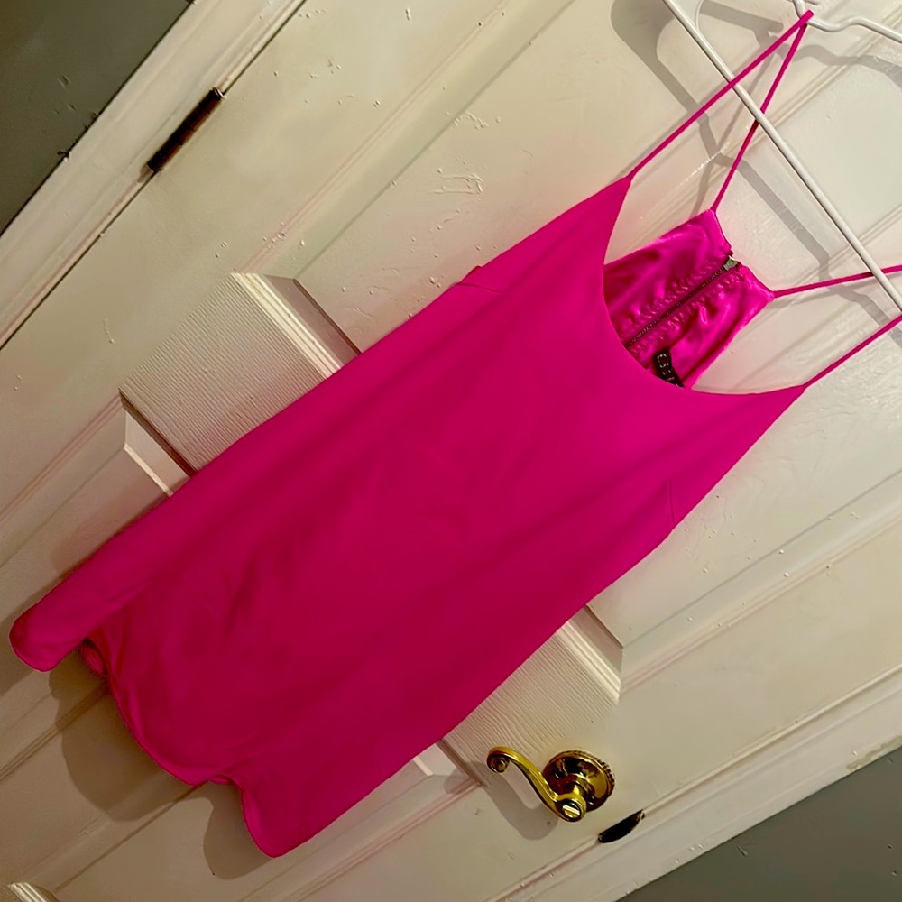 Hot pink halter back dress, never worn!